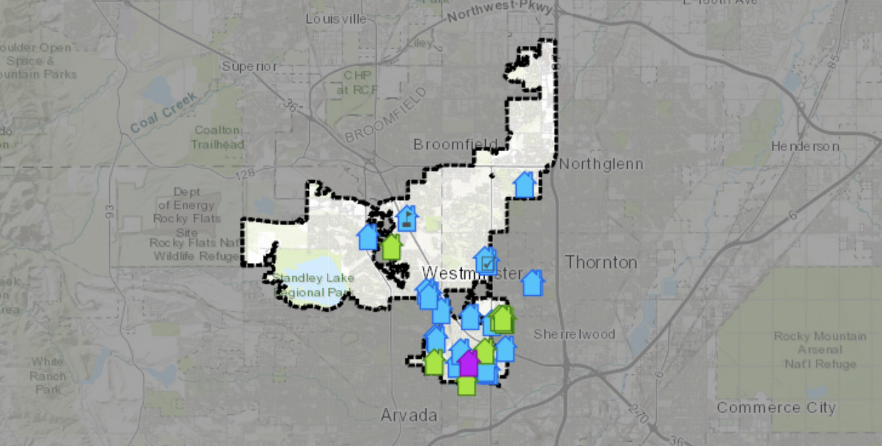 A map of existing and proposed affordable housing facilities within the city of Westminster