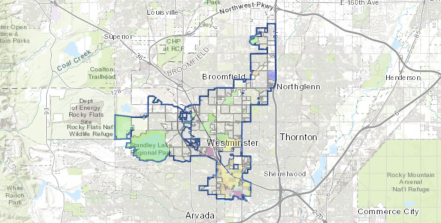 A current map of all Westminster zoning designations